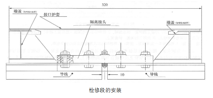 單極安全滑觸線檢修段的安裝